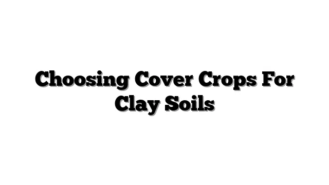 Choosing Cover Crops For Clay Soils