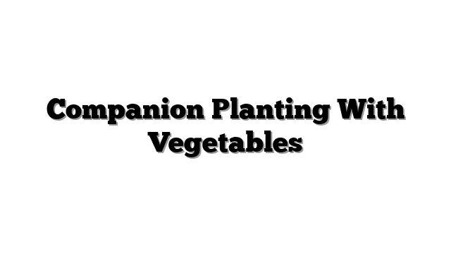 Companion Planting With Vegetables