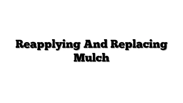 Reapplying And Replacing Mulch
