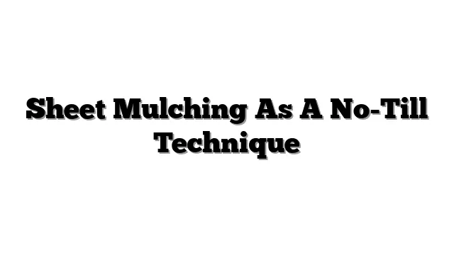 Sheet Mulching As A No-Till Technique