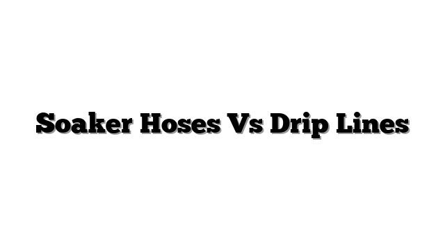 Soaker Hoses Vs Drip Lines