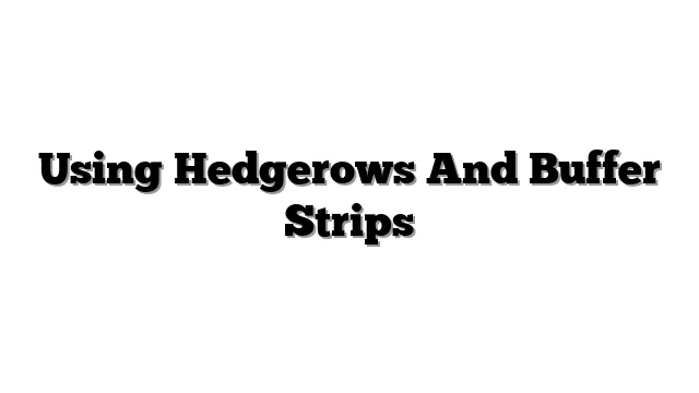 Using Hedgerows And Buffer Strips