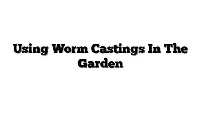 Using Worm Castings In The Garden