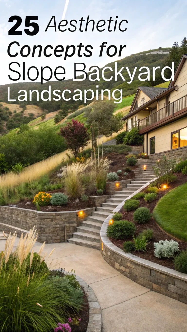 25 Aesthetic Concepts for Slope Backyard Landscaping