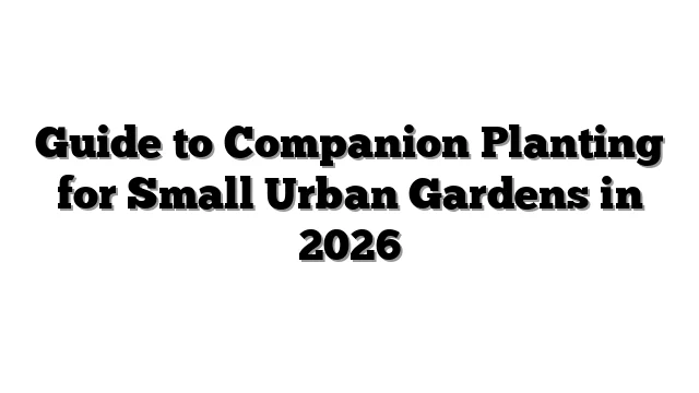 Guide to Companion Planting for Small Urban Gardens in 2026