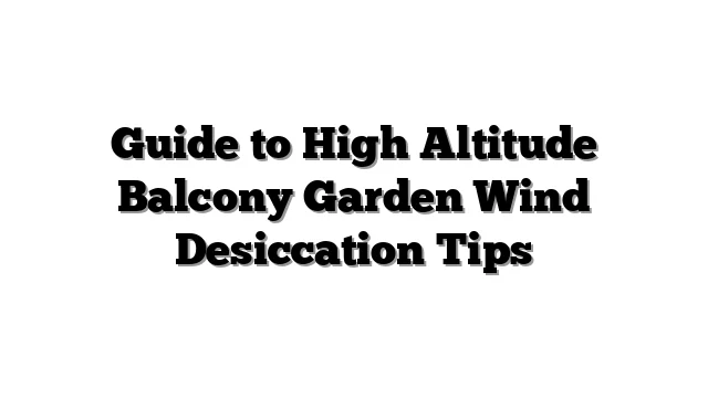 Guide to High Altitude Balcony Garden Wind Desiccation Tips