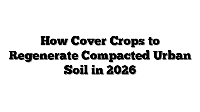 How Cover Crops to Regenerate Compacted Urban Soil in 2026