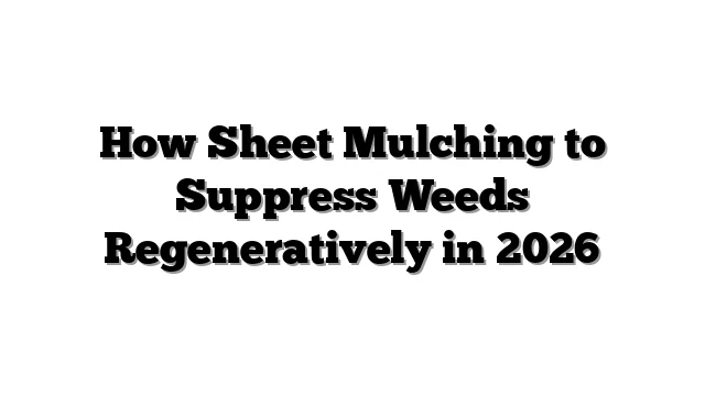 How Sheet Mulching to Suppress Weeds Regeneratively in 2026