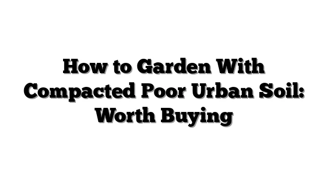 How to Garden With Compacted Poor Urban Soil: Worth Buying