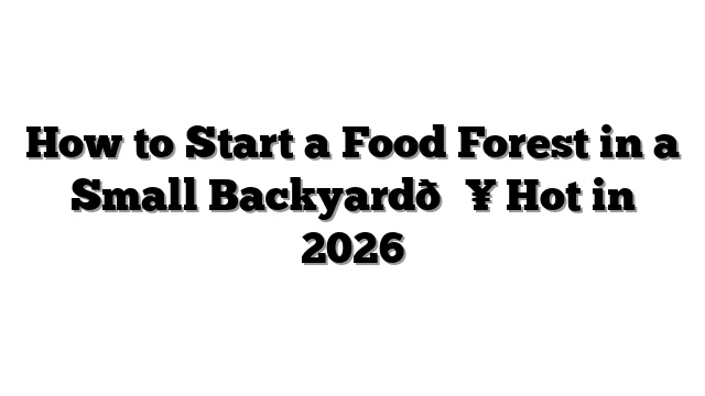 How to Start a Food Forest in a Small Backyard🔥 Hot in 2026